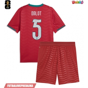 Lacne Dětský Futbalové dres Portugalsko Diogo Dalot #5 MS 2026 Krátky Rukáv - Domáci (+ trenírky)